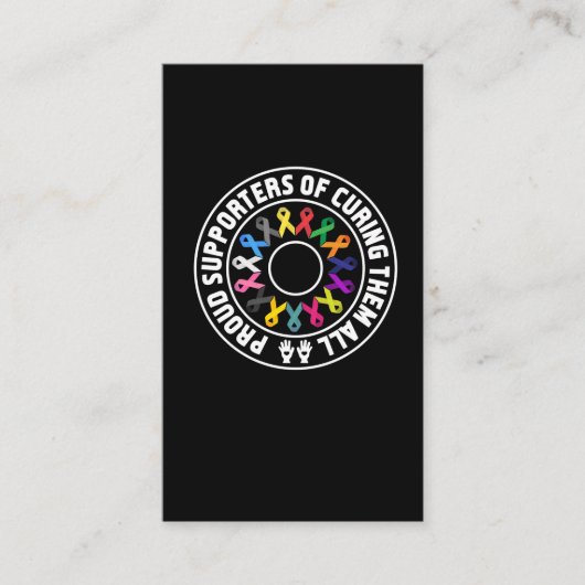 Bewustmaking van ribbons van groepsondersteuning v visitekaartje (Voorkant)