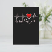 Bewustmaking van rode hartslag Hartziekte Overleve RSVP Kaartje (Staand voorkant)