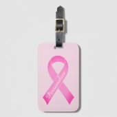 Bewustmaking van roze borstkanker aangepast reizen bagagelabel (Voorkant (verticaal))