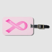 Bewustmaking van roze borstkanker aangepast reizen bagagelabel (Voorkant (horizontaal))