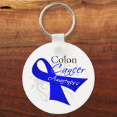 Bewustmaking van scrolllint Colon Cancer Sleutelhanger (Voorkant)