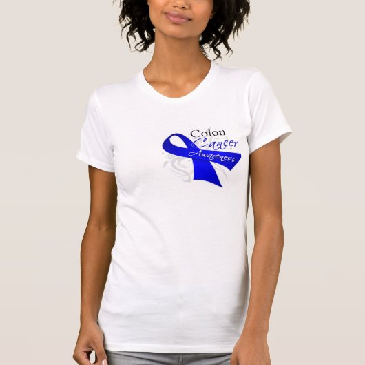 Bewustmaking van scrolllint Colon Cancer T-shirt (Voorkant)