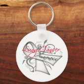 Bewustmaking van scrolllint-lung-kanker sleutelhanger (Voorkant)