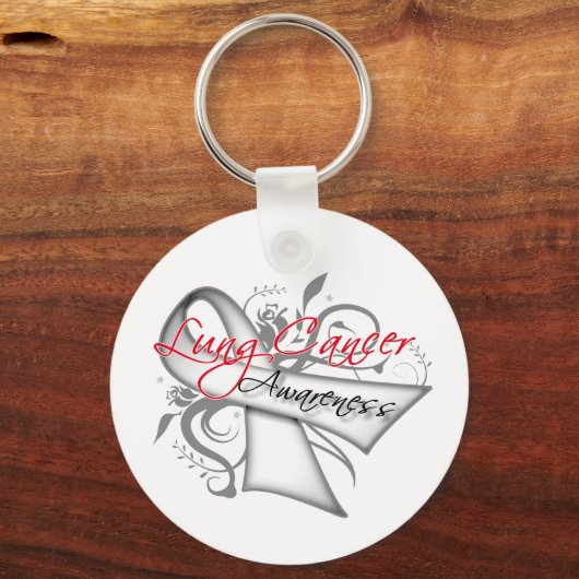 Bewustmaking van scrolllint-lung-kanker sleutelhanger (Voorkant)