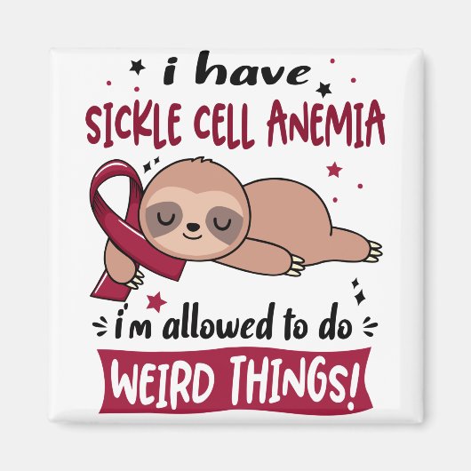 Bewustmaking van sikkelcelanemie Maand Ribbon-cade Magneet (Voorkant)