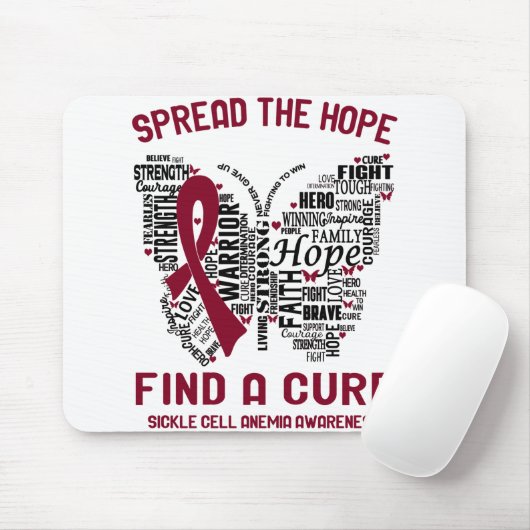 Bewustmaking van sikkelcelanemie Maand Ribbon-cade Muismat (Met muis)