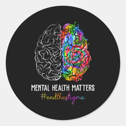 Bewustmaking van Stigma Tal Health Matents beëindi Ronde Sticker (Voorkant)