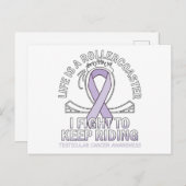 Bewustmaking van testikelkanker licht paars lintje briefkaart (Voorkant / Achterkant)