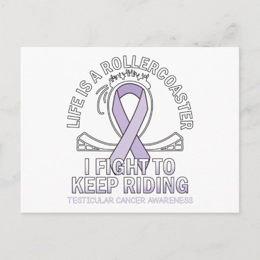 Bewustmaking van testikelkanker licht paars lintje briefkaart (Voorkant)