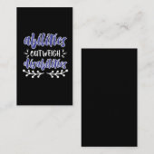 Bewustmaking van vaardigheden Speciaal Onderwijsle Visitekaartje (Voorkant / Achterkant)