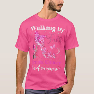 Bewustmaking van vrouwelijke hiel-roze borstkanker t-shirt