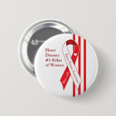 Bewustmaking van vrouwen en hartziekten ronde button 5,7 cm (Voorkant /achterkant)