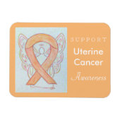 Bewustmaking voor baarmoederhalskanker Ribbon Ange Magneet (Horizontaal)