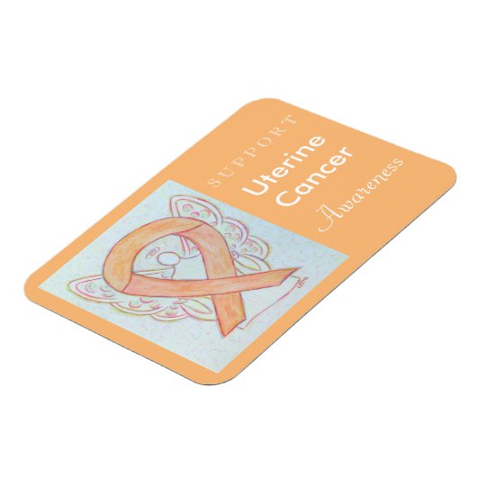 Bewustmaking voor baarmoederhalskanker Ribbon Ange Magneet (Linkerzijde)