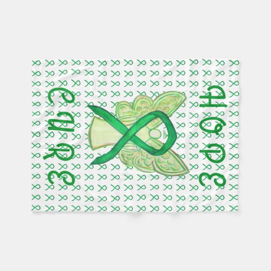 Bewustmaking voor bijnierkanker Klontendoekjes Fleece Deken (Voorkant (Horizontaal))