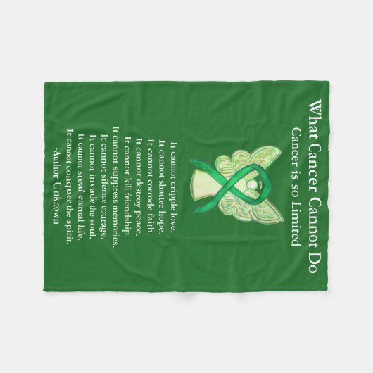 Bewustmaking voor bijnierkanker Ribbon Angel Art B Fleece Deken (Voorkant (Horizontaal))