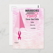 Bewustmaking voor borstkanker, sla de Date Party o Briefkaart (Voorkant / Achterkant)