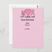 Bewustmaking voor borstkanker, sla de Date Party o Briefkaart (Voorkant / Achterkant)