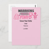 Bewustmaking voor borstkanker, sla de Date Party o Briefkaart (Voorkant / Achterkant)