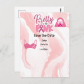 Bewustmaking voor borstkanker, sla de Date Party o Briefkaart (Voorkant / Achterkant)