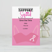 Bewustmaking voor borstkanker, sla de Date Party o Kaart (Staand voorkant)