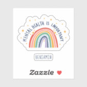 Bewustmaking voor geestelijke gezondheid Rainbow o Sticker (Vel)