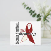 Bewustmaking voor hoofd- en nekkanker briefkaart (Staand voorkant)