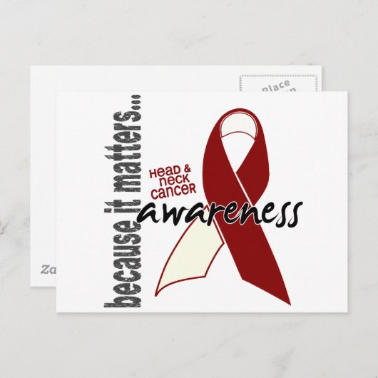 Bewustmaking voor hoofd- en nekkanker briefkaart (Voorkant / Achterkant)