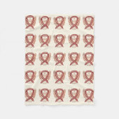 Bewustmaking voor hoofd- en nekkanker lint zachte  fleece deken (Voorkant)