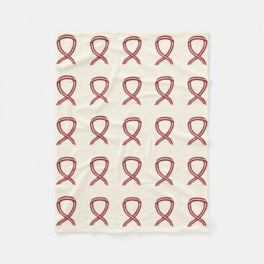 Bewustmaking voor hoofd- en nekkanker lint zachte  fleece deken (Voorkant)