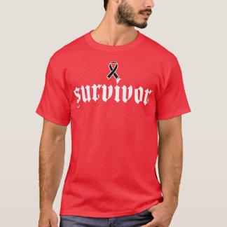 Bewustmaking voor huidkanker Survivor Black Ribbon T-shirt