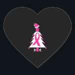 Bewustmaking voor kerstborstkanker hart sticker<br><div class="desc">Bewustmaking voor kerstborstkanker</div>