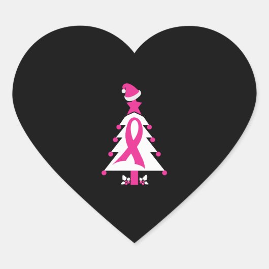 Bewustmaking voor kerstborstkanker hart sticker (Voorkant)
