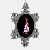 Bewustmaking voor kerstborstkanker tin sneeuwvlok ornament (Links)