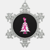 Bewustmaking voor kerstborstkanker tin sneeuwvlok ornament (Voorkant)