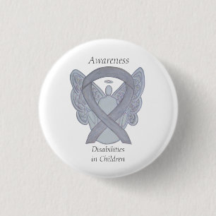 Bewustmaking voor kinderen met een handicap Ribbon Ronde Button 3,2 Cm