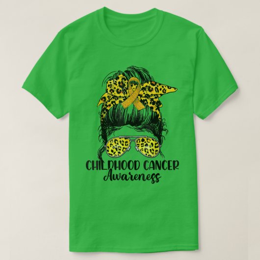Bewustmaking voor kinderkanker Bun Leopard Gold T-shirt (Design voorkant)
