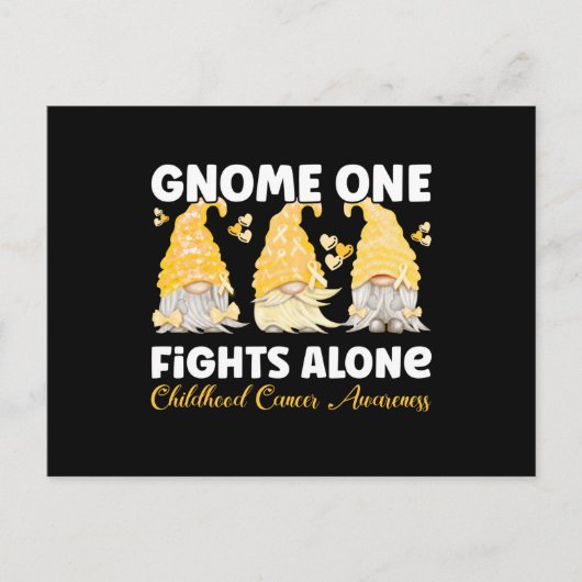Bewustmaking voor kinderkanker Gold Ribbon Gnome Briefkaart (Voorkant)