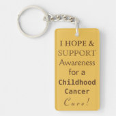 Bewustmaking voor kinderkanker Gold Ribbon-Sleutel Sleutelhanger (Voorkant)