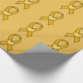 Bewustmaking voor kinderkanker Lint met hart Cadeaupapier (Hoek)