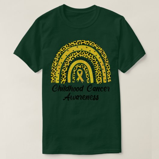 Bewustmaking voor kinderkanker Rainbow Leopard Rib T-shirt (Design voorkant)