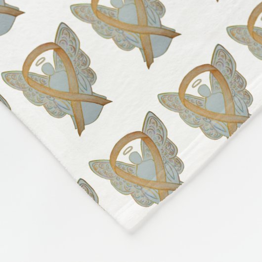 Bewustmaking voor kinderkanker Ribbon Angel Blanke Fleece Deken (Hoek)