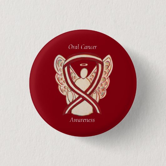 Bewustmaking voor orale kanker Koolstofstripes Ang Ronde Button 3,2 Cm (Voorkant)