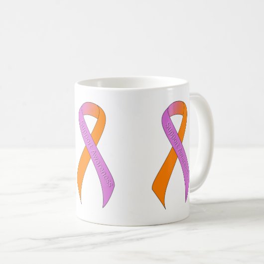 Bewustmaking voor orchidee en Oranje lint Koffiemok (Voorkant rechts)