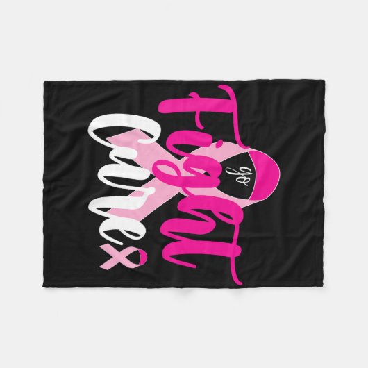 Bewustmaking voor roze lintborst fleece deken (Voorkant (Horizontaal))