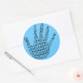 Bewustmaking vrijwilliger: Lend een handheld Ronde Sticker (Envelop)