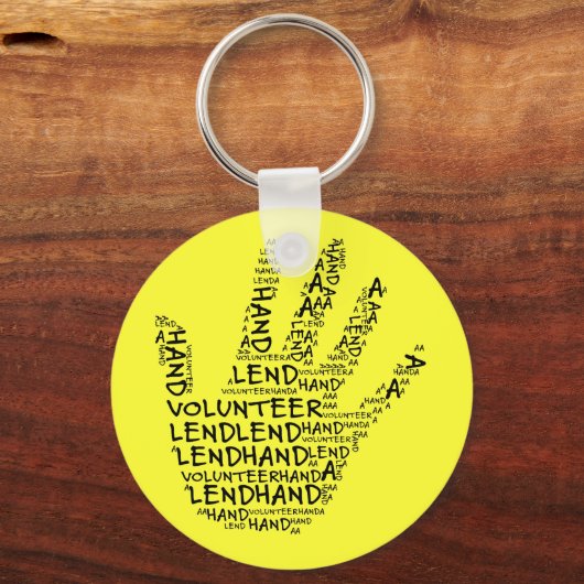 Bewustmaking vrijwilliger: Lend een handheld Sleutelhanger (Voorkant)