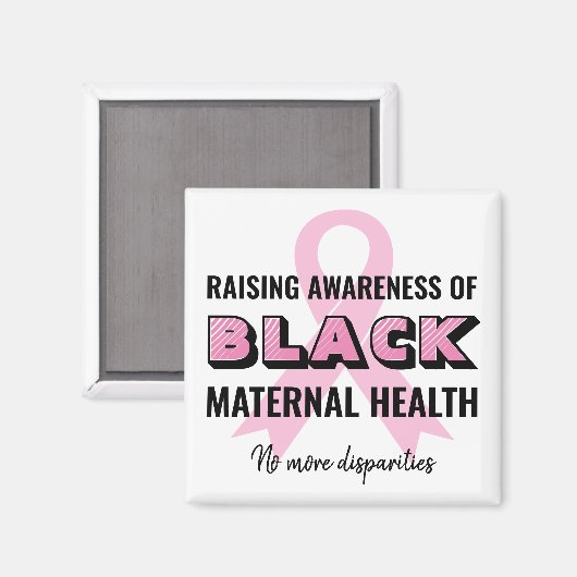 Bewustmaking Zwarte Materale Gezondheid Magneet (Voorkant / Achterkant)