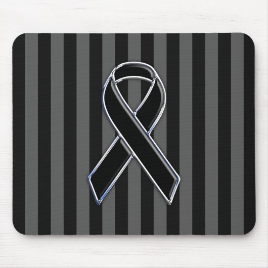 Bewustmakingsaantekening Chrome Black Ribbon Muismat (Voorkant)