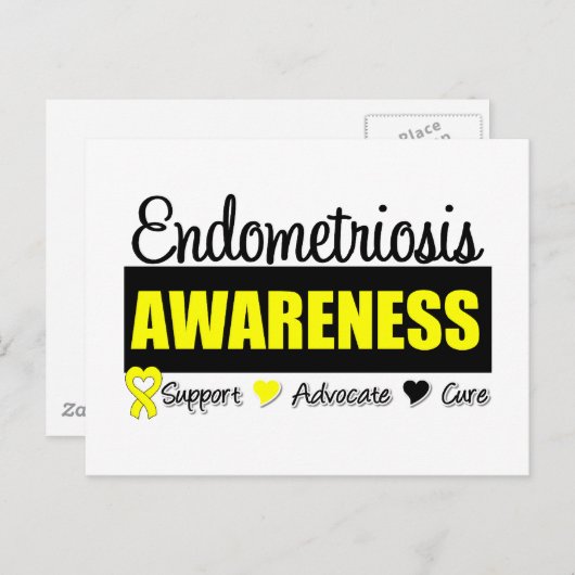 Bewustmakingsbadge Endometriose Briefkaart (Voorkant / Achterkant)